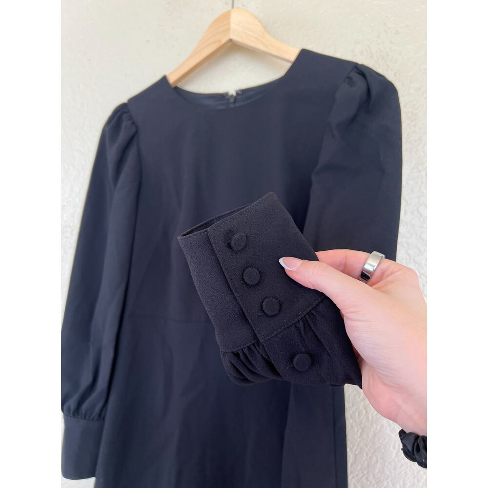 J.Crew Women's Black Mini Dress 6 Petite 6p Crepe Professional Modest Career - Picture 3 of 8